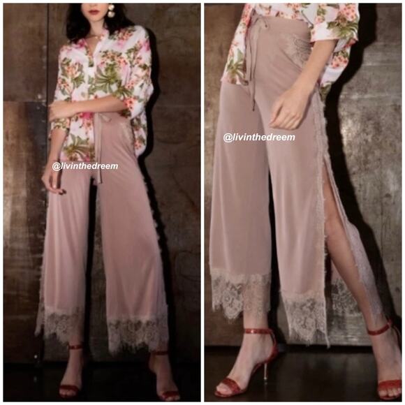 POL LACE IT DOWN PANTS MAUVE  SIZE L $68 - Picture 1 of 12